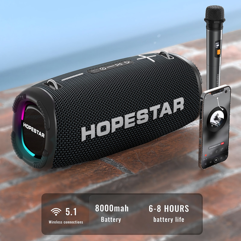 Бездротова колонка Hopestar A6 Max, 80 W, 12000 mAh Червоний фото - 4