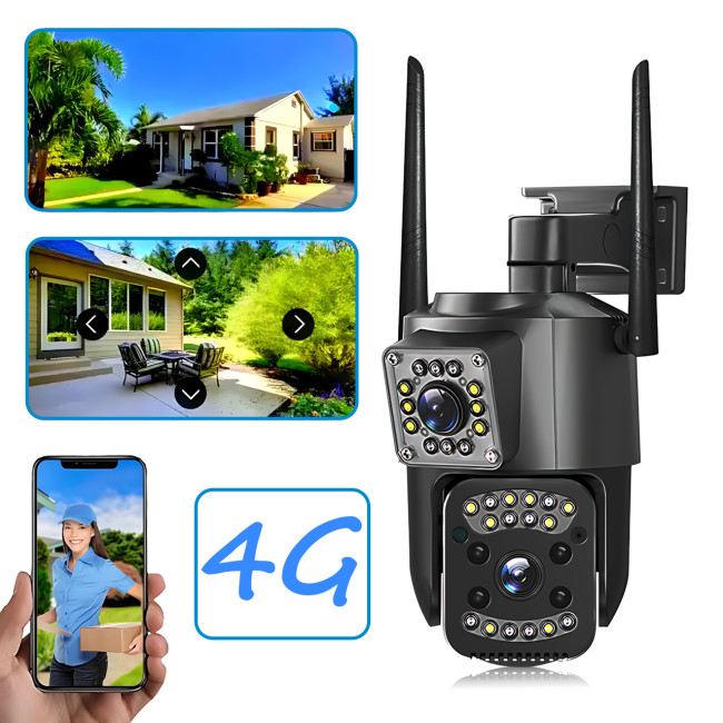 Вулична IP-камера відеоспостереження SC03 V380pro, 4G SIM, Wi-Fi, поворотна 360°, датчик руху, дуплекс