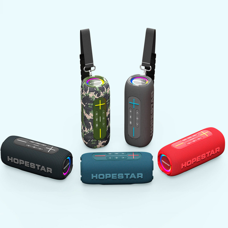 Портативная беспроводная колонка Hopestar P32max, 55w, 8800 mAh, Защита от влаги Ipx 7 Красный фото - 6