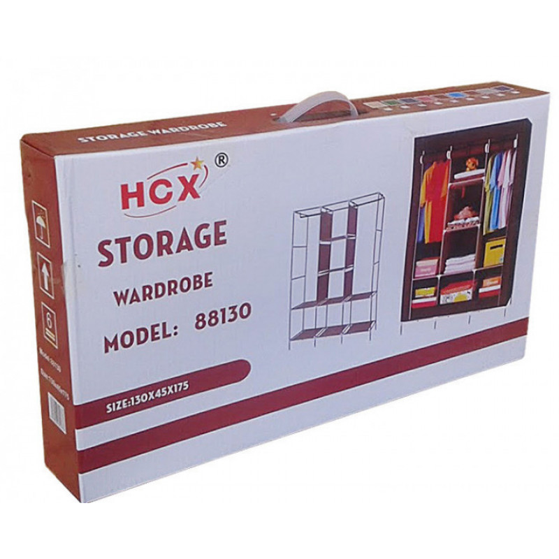 Шкаф тканевый HCX на 3 секции 88130 bordo 130х45х175 см фото - 3