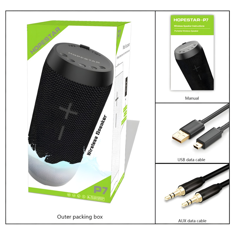 Портативная Bluetooth-колонка Hopestar P7, 10w, 2000 mAh, влагозащищенная Серый фото - 6