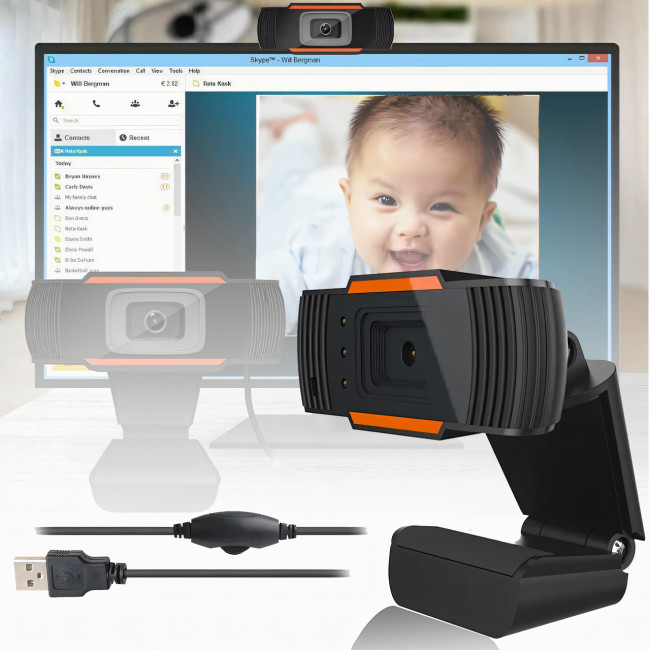 Веб камера B1 HD 720P, профессиональная поворотная USB Web Camera с зажимом для крепления на монитор