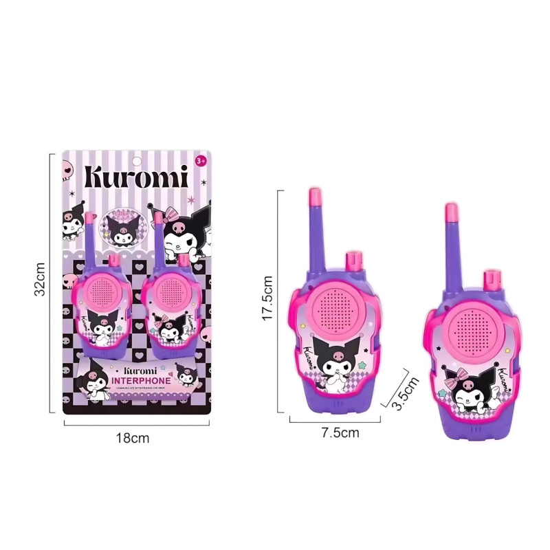 Комплект детских раций Kawaii Sanrio, игрушечный набор беспроводных раций для общения до 300 м, с фонариком фото - 8