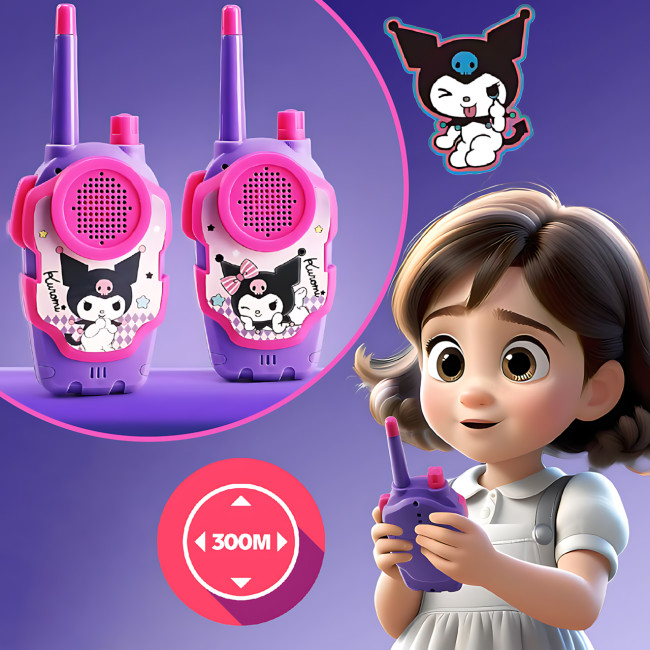 Комплект детских раций Kawaii Sanrio, игрушечный набор беспроводных раций для общения до 300 м, с фонариком
