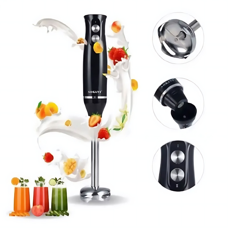 Погружной блендер Sokany SK-1710-4 4 в 1, 500 Вт, 2 скорости, насадки: венчик, измельчитель, стакан фото - 7