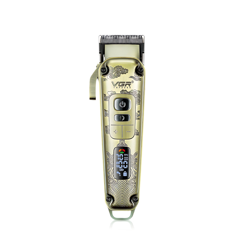 Машинка для стрижки волос и бороды VGR V-005, 5 Вт, 4 скорости, USB-C, 8 насадок 1.5–19 мм, LED-дисплей фото - 3