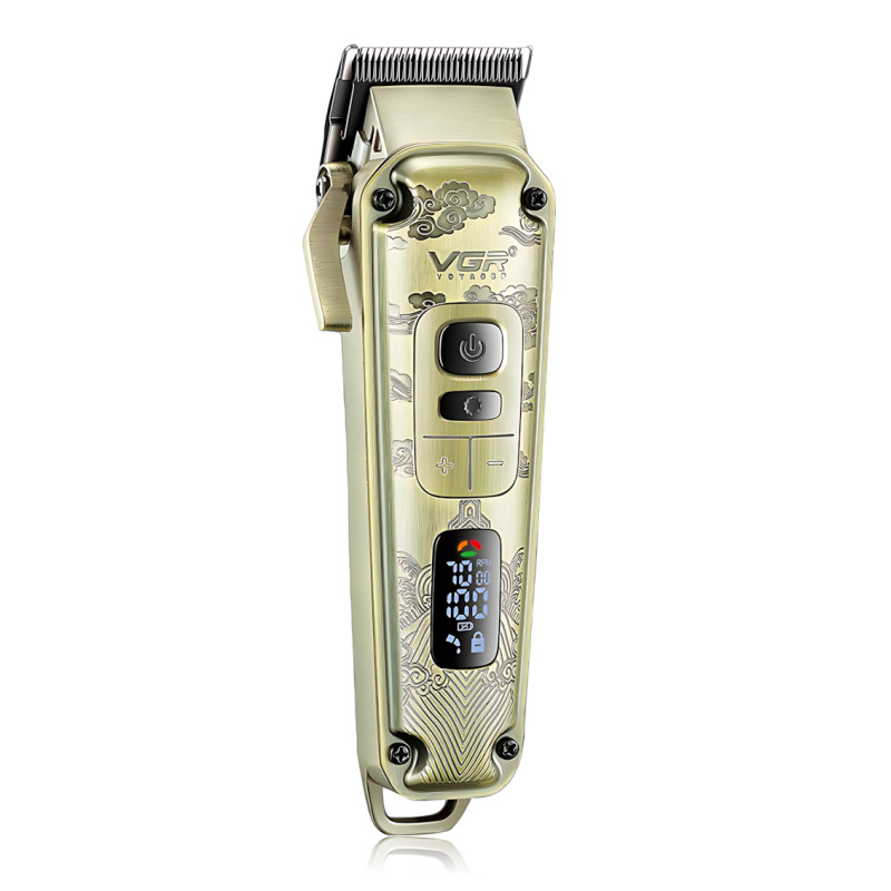 Машинка для стрижки волос и бороды VGR V-005, 5 Вт, 4 скорости, USB-C, 8 насадок 1.5–19 мм, LED-дисплей фото - 4