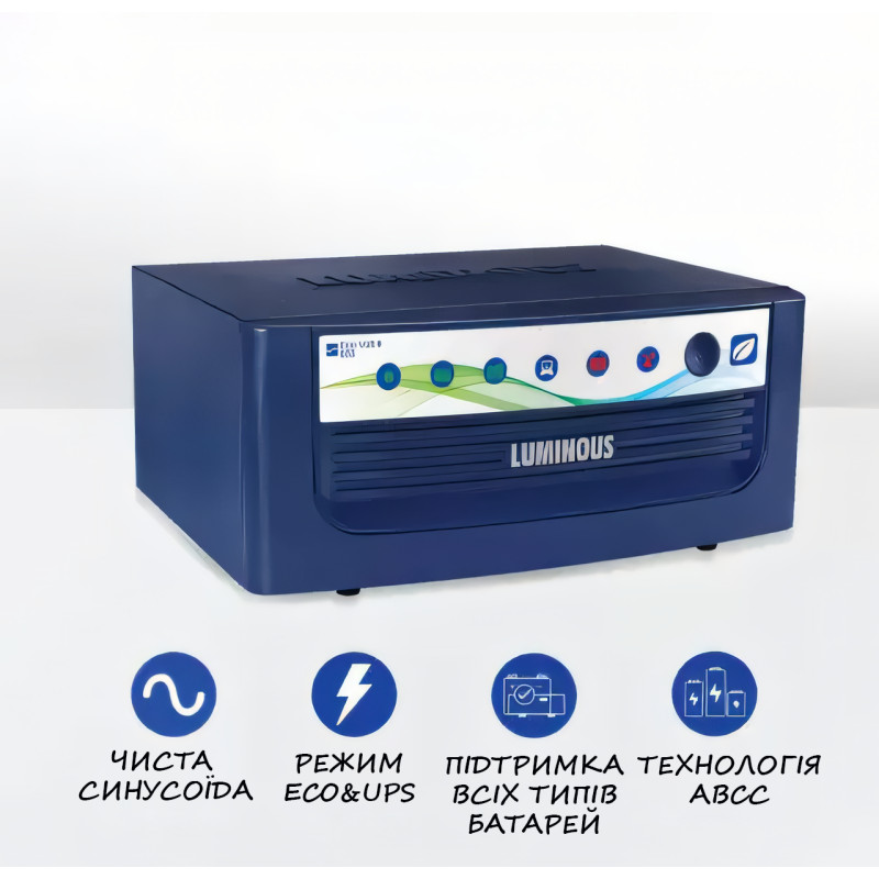 Інвертор LUMINOUS INVERTER ECO WATT 900V/12V, гібридний ДБЖ із чистою синусоїдою фото - 5