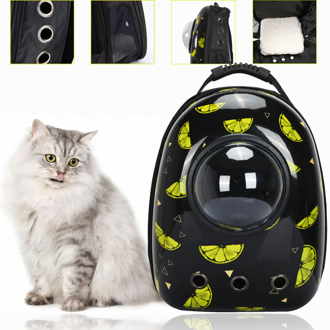 CosmoPet: космічний рюкзак-переноска для хатніх тварин з ілюмінатором, 42х32х22 см, лимончик