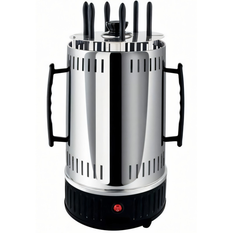 Електрошашличниця Domotec BBQ 7781, 1000 W, 6 шампурів, із захисним кожухом, чашами для стікання жиру фото - 4