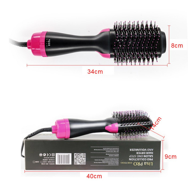 Фен- щетка для укладки волос 3 в 1 One step Hot air, ионная технология, черный фото - 2