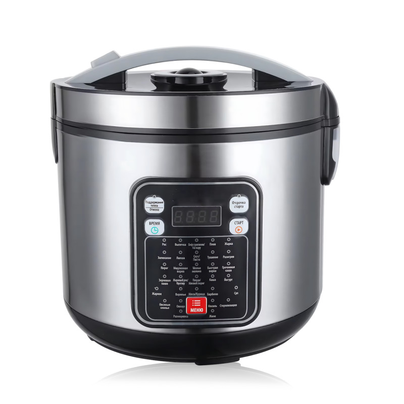 Мультиварка Crownberg CB-5528, 5 л, 1000 Вт, 30 програм, мультикухар, антипригарна чаша, пароварка з таймером, нержавіюча сталь фото - 3