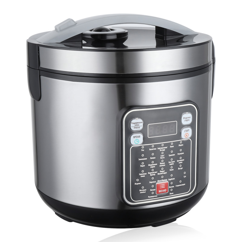 Мультиварка Crownberg CB-5528, 5 л, 1000 Вт, 30 програм, мультикухар, антипригарна чаша, пароварка з таймером, нержавіюча сталь фото - 2