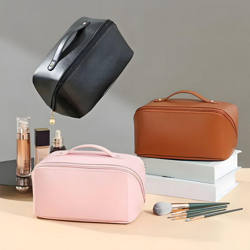 Вместительная косметичка, органайзер MAKE UP BAG Brown фото - 5
