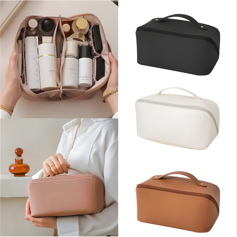 Вместительная косметичка, органайзер MAKE UP BAG Brown фото - 7