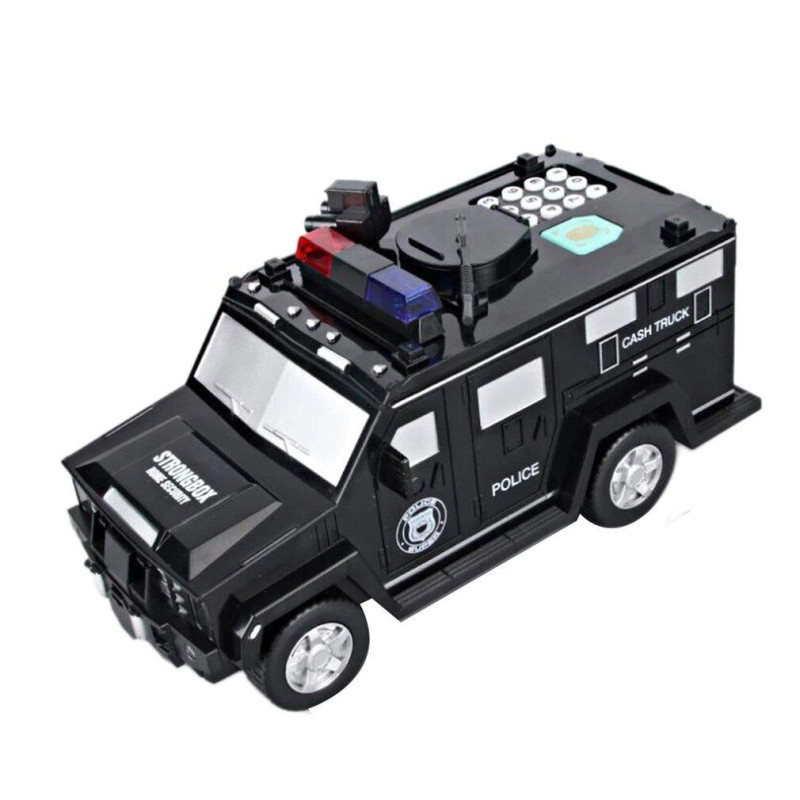 Детская копилка сейф машинка в стиле gelandewagen G63, Полиция. с кодовым замком, купюроприемник фото - 2