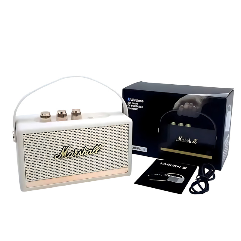 Портативная колонка MARSHALL l Killburn W4 – 5 Вт, Bluetooth 5.1, FM-радио, TWS, до 5 часов работы Бежевый фото - 2
