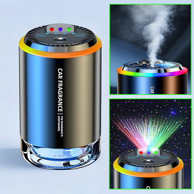 Увлажнитель и ароматизатор для авто с лазером, автоматический аромадиффузор "Коллаген" RGB подсветка, 50 мл, USB, AfterMarket