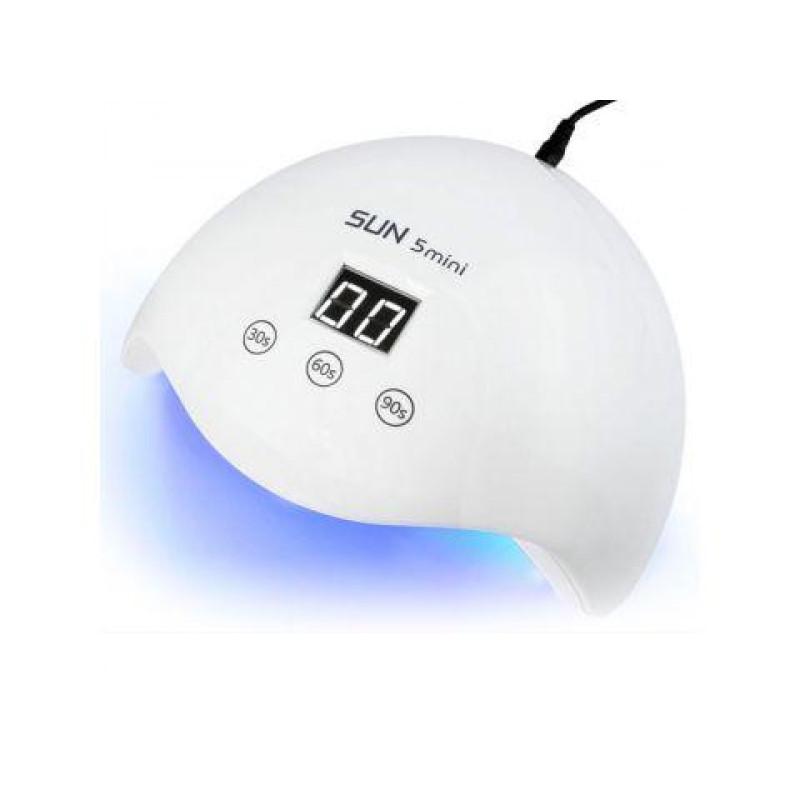 LED лампа для полімеризації гелів та лаку SUN 5 Mini, для нігтів, з таймером, 24W, сенсорна, Біла фото - 4