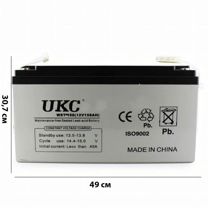 Акумулятор BATTERY 12 V 150 A UKC з герметичною гелевою батареєю фото - 3