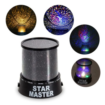 Дитячий нічник-проєктор зоряного неба Star Master, 3 режими роботи, чорний