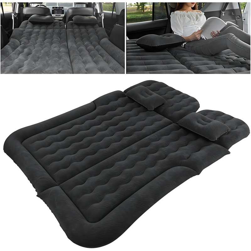 Автомобильный надувной матрас 180×130 см, 200 кг, 4 секции, 2 подушки, насос от прикуривателя, ПВХ + флок фото - 20