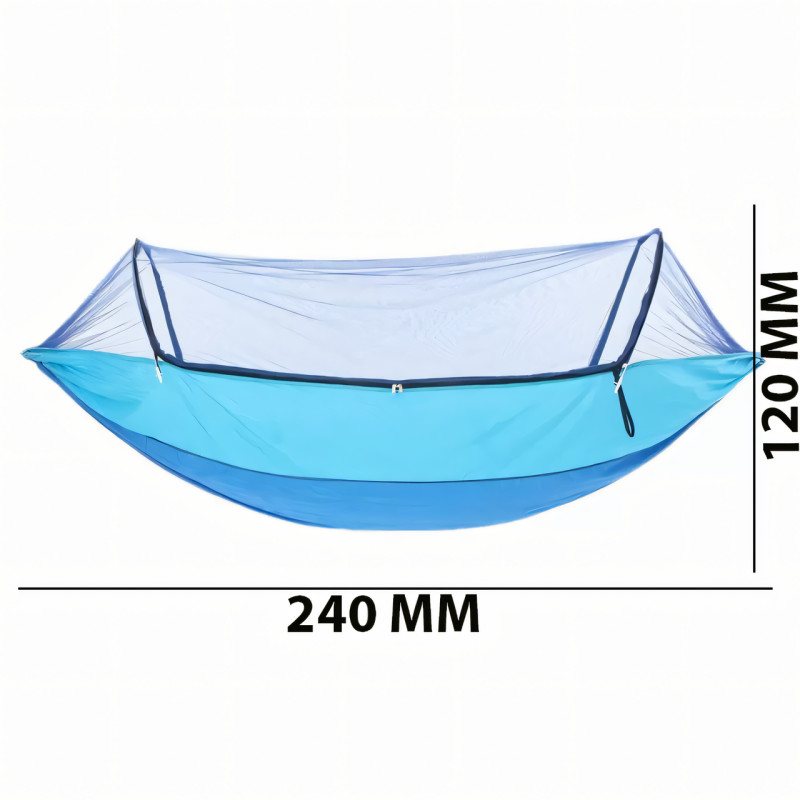 Москитная сетка, гамак-спальник с креплением, чехлом, защита от насекомых, для сада, туризма, нейлон, 2.4х1.2м фото - 22