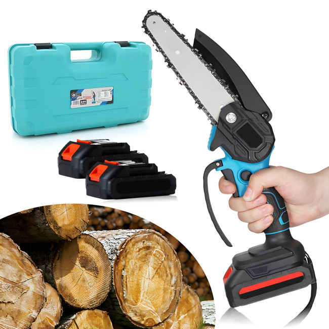 Акумуляторна ланцюгова пила CHAIN SAW 6" TL-0600, 24 В, 2000 Вт, 6 дюймів, з двома акумуляторами, у валізі
