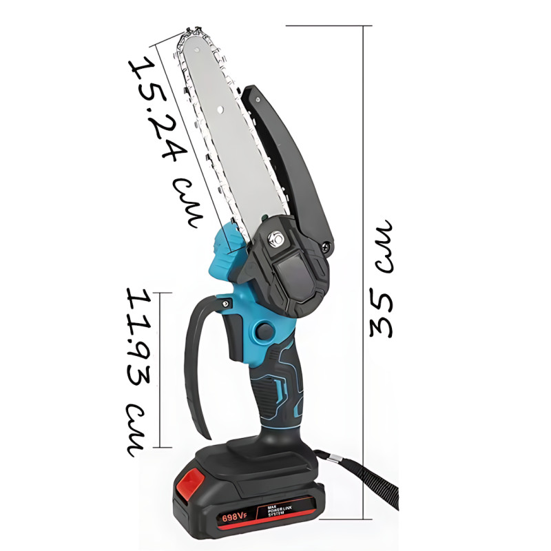Акумуляторна ланцюгова пила CHAIN SAW 6" TL-0600, 24 В, 2000 Вт, 6 дюймів, з двома акумуляторами, у валізі фото - 6