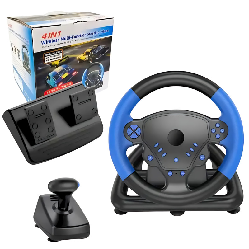 Гоночный игровой руль-джойстик Vibro Driver Wheel с виброотдачей, педалями газа/тормоза и КПП 4 в 1 фото - 9