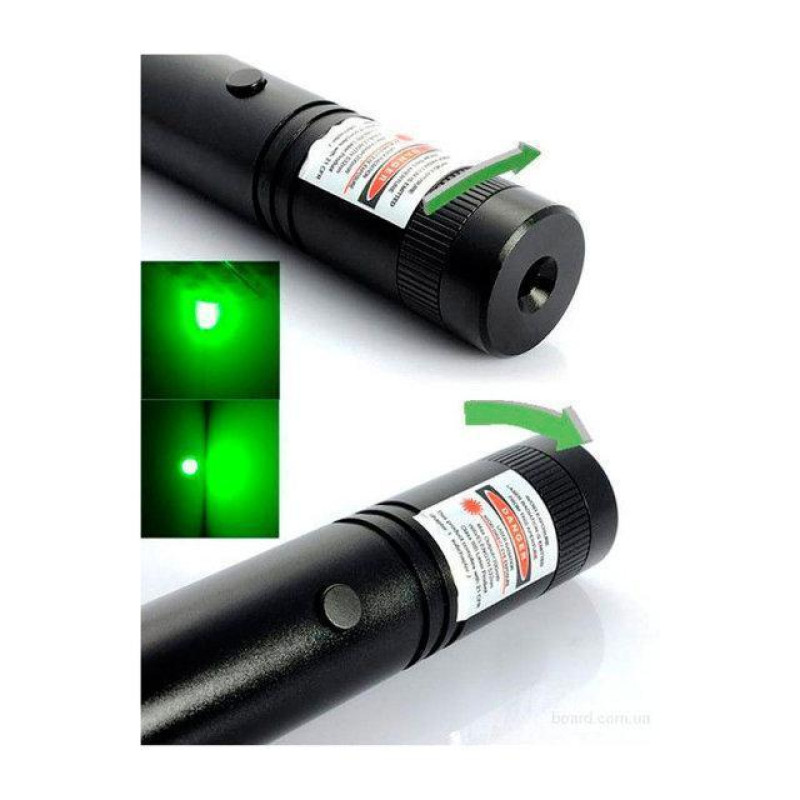 Зеленая лазерная указка с ключами, лазер 303 1000mW Laser pointer, мощная лазерная указка фото - 2