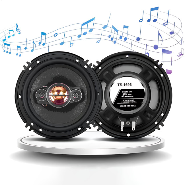 Автомобильные колонки TS 1696 4-полосные, 16 см (6,5") max 350 Вт, 4 Ом, 92 дБ, полипропилен/арамид, комплект 2 шт