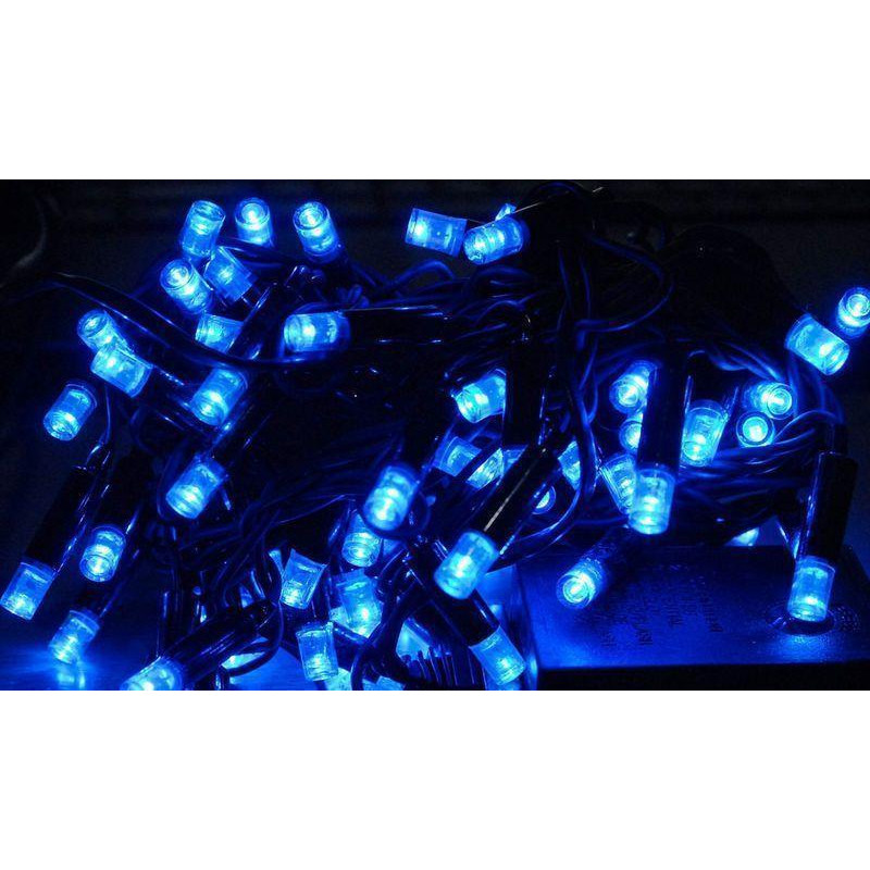 Уличная гирлянда нить 100 LED 10 метров WIMPEX Синяя, черный провод фото - 3