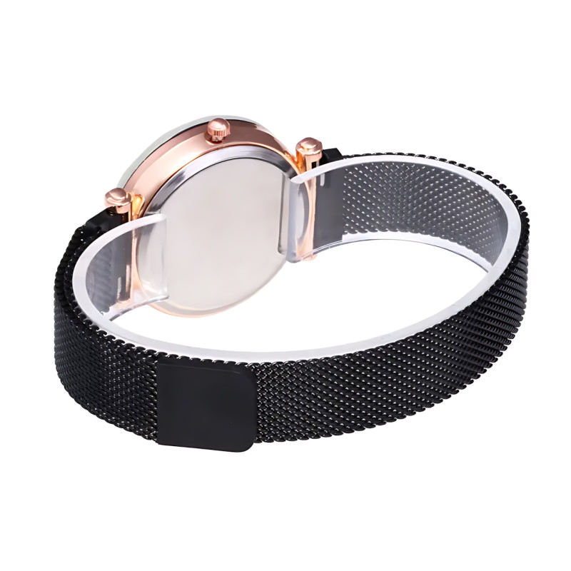 Женские часы Starry Sky Watch на магнитном браслете, черные фото - 3