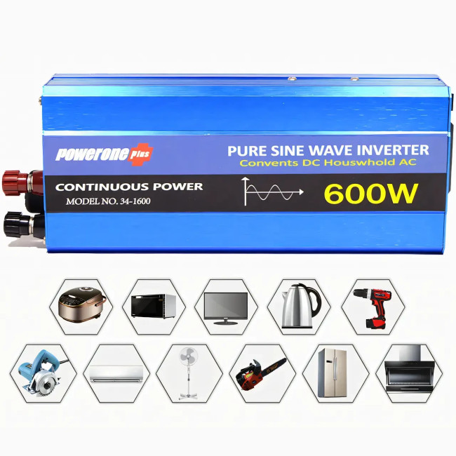 Инвертор Power One 600 W, преобразователь постоянного тока, автомобильный инвертор, чистая синусоида
