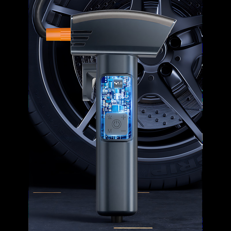 Портативний акумуляторний компресор SW-201 (7.4V, 20 л/хв, 150 PSI, 4000 мА·год) з цифровим дисплеєм і LED-підсвіткою фото - 13