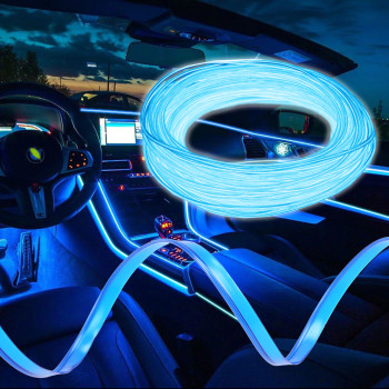 Гибкая светодиодная лента 4 метра для автомобиля неоновый голубой (BLUE)