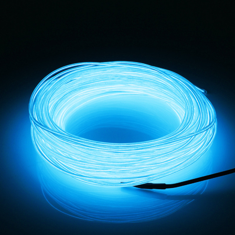 Гнучка світлодіодна стрічка 4 метри для автомобіля неоновий блакитний (BLUE) фото - 4