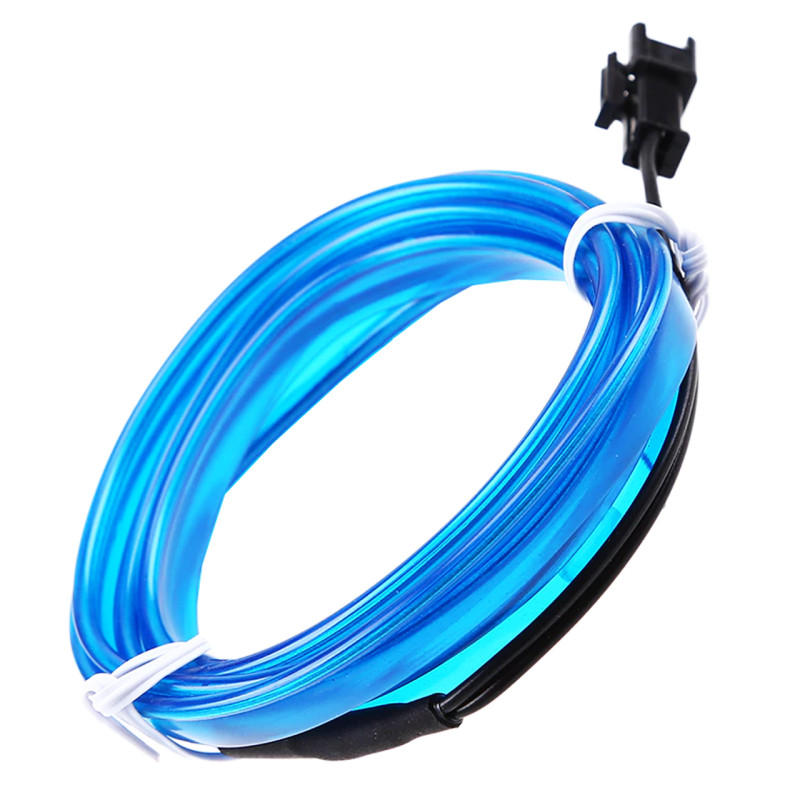 Гибкая светодиодная лента 4 метра для автомобиля неоновый голубой (BLUE) фото - 5