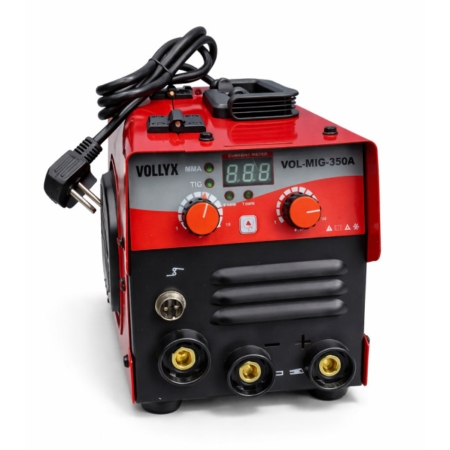 Сварочный полуавтомат инверторный Vollyx VOL-MIG-350A, MIG/MAG, 350A, IGBT, цифровой дисплей, 380В, проволока 0.8-1.2 мм