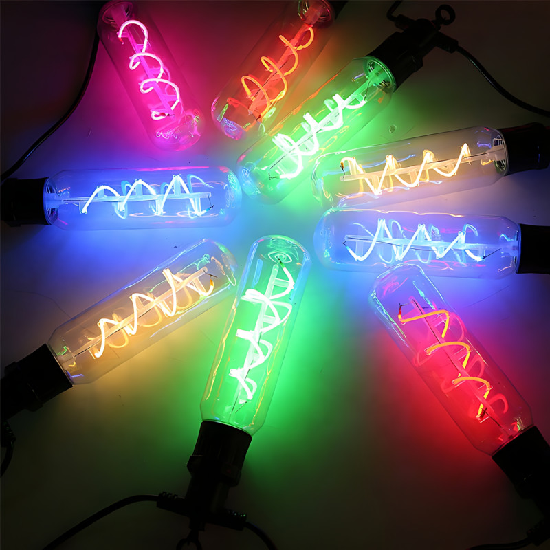 Гірлянда світлодіодна вулична &laquo;Спіраль у подовжених лампах&raquo; SFK-48, 220 В, 10 LED, 5 м, IP44, мультиколор, лінійна, вологозахист фото - 9