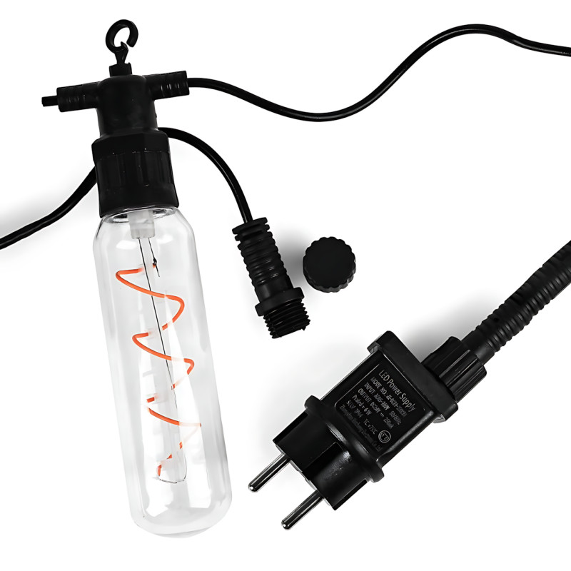 Гірлянда світлодіодна вулична &laquo;Спіраль у подовжених лампах&raquo; SFK-48, 220 В, 10 LED, 5 м, IP44, мультиколор, лінійна, вологозахист фото - 2