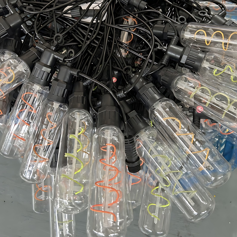 Гірлянда світлодіодна вулична &laquo;Спіраль у подовжених лампах&raquo; SFK-48, 220 В, 10 LED, 5 м, IP44, мультиколор, лінійна, вологозахист фото - 5