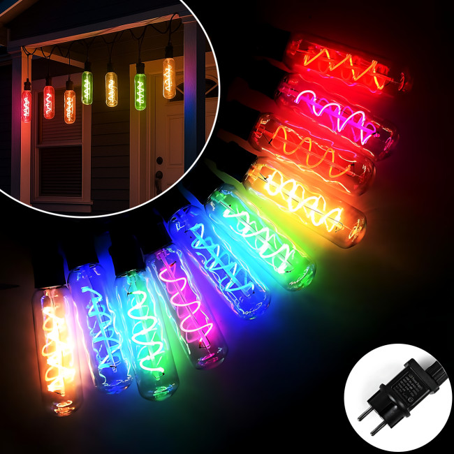 Гірлянда світлодіодна вулична &laquo;Спіраль у подовжених лампах&raquo; SFK-48, 220 В, 10 LED, 5 м, IP44, мультиколор, лінійна, вологозахист