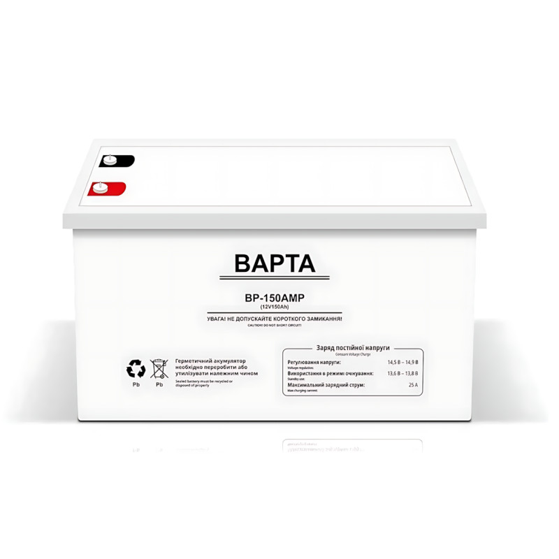 Гелевий акумулятор BAPTA BP-150AMP 12 В 150 А·год — 32,5 кг, 25 А, герметичний, глибокий розряд фото - 2
