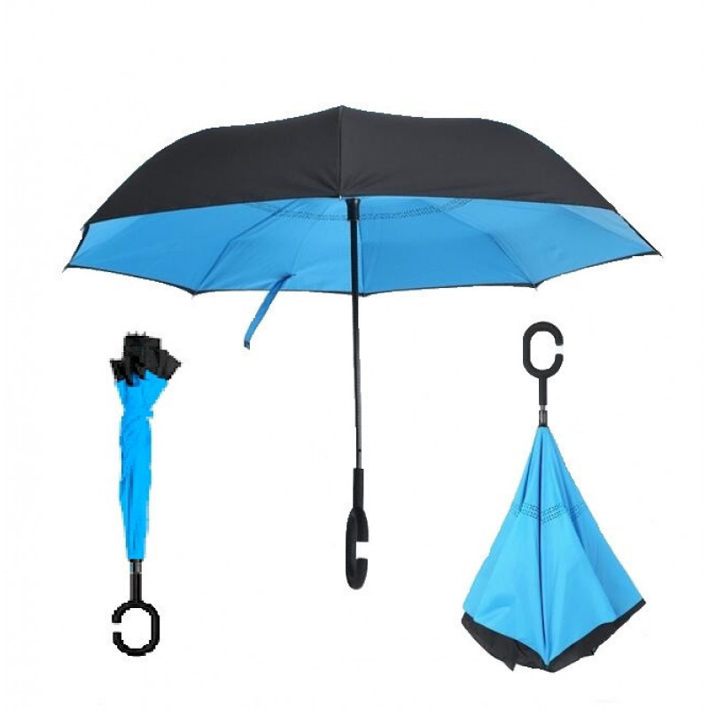 Зонт наоборот Up-Brella Ветрозащитный зонт обратного сложения фото - 6