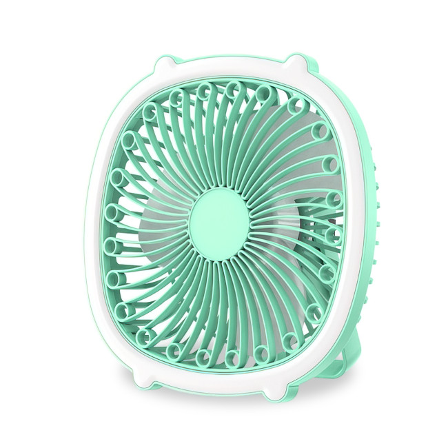 Портативный вентилятор с лампой Fill Light Fan, аккумуляторный 1200 мА/ч, 5 Вт, зарядка Type-C Зеленый