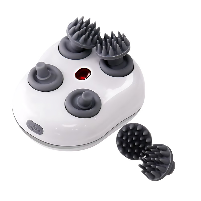 Массажёр для кожи головы с красным светом Smart Scalp, USB, беспроводной, водонепроницаемый фото - 9
