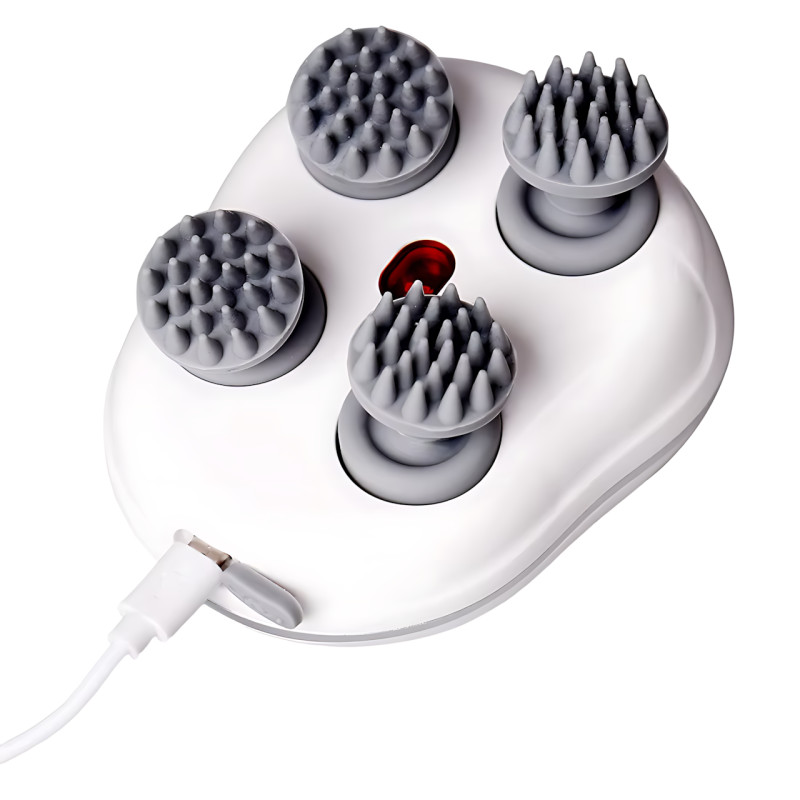 Массажёр для кожи головы с красным светом Smart Scalp, USB, беспроводной, водонепроницаемый фото - 4