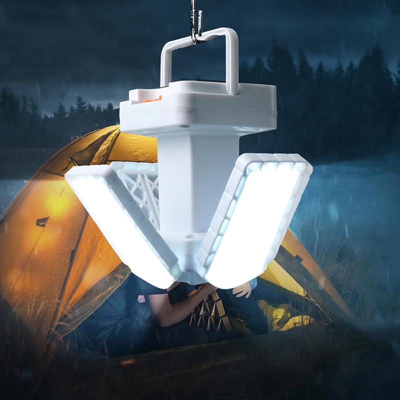 Акумуляторний кемпінговий ліхтар TORCH BL-2030 із сонячною панеллю та USB-зарядкою, ручний та підвісний, LED-лампа 4 секції фото - 9